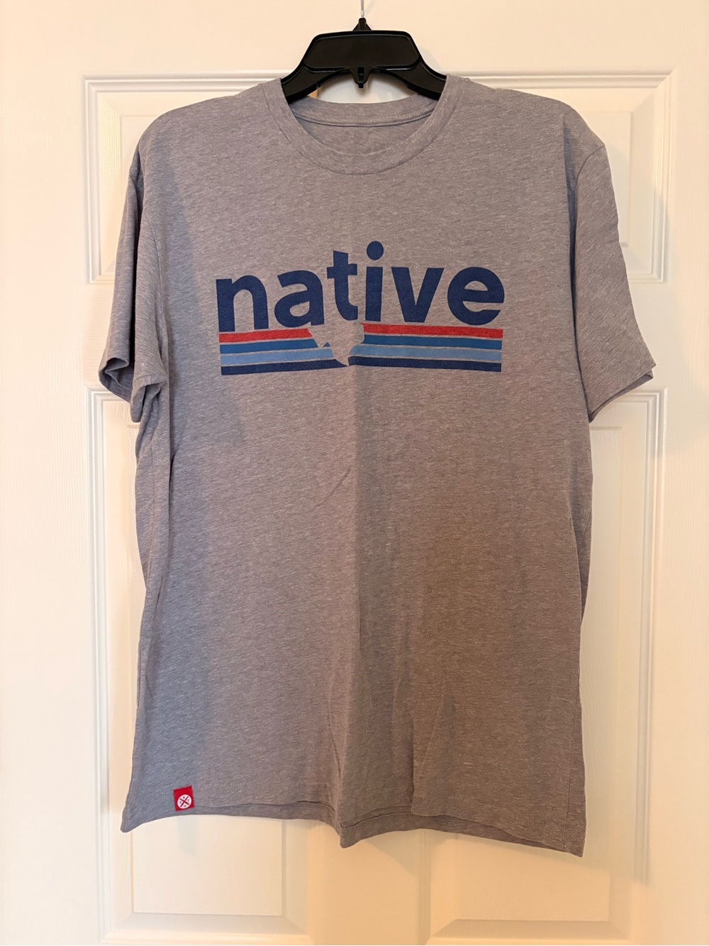 Tumbleweed Texstyles Heather Gray Tee with Blue Logo